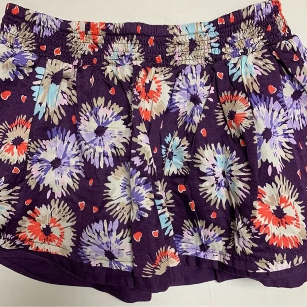 Old Navy Purple Floral Skirt Girl’s 6-7 Flare circle skirt Christmas Cute